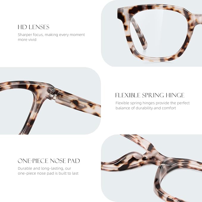 Reading Glasses for Women Men - Blue Light Blocking Magnifying Readers,Square Anti-Glare Computer Eyeglasses