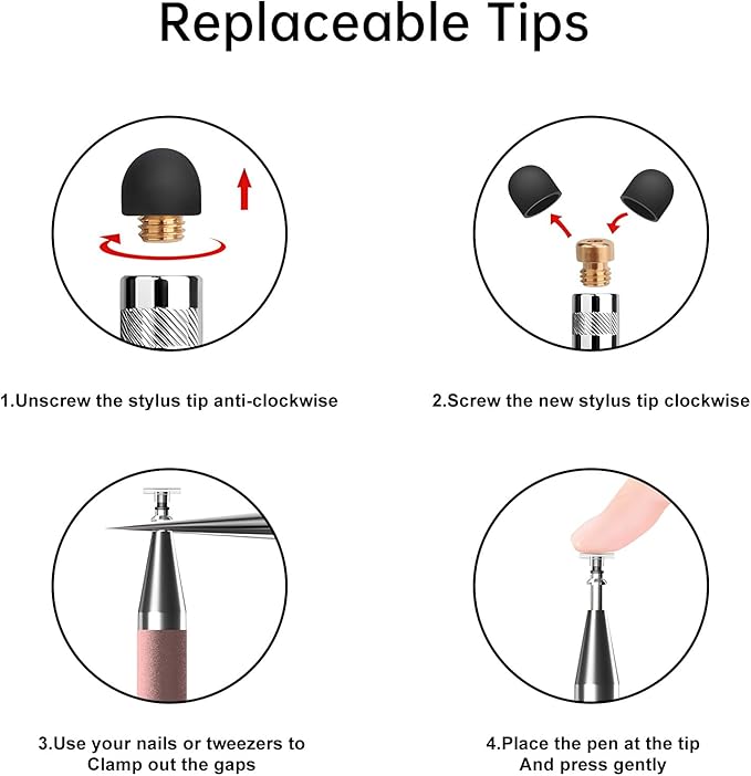 Bopomofo Stylus (5 Pcs), 2-in-1 Stylus Pen for Touchscreen, High Precision and Sensitivity, Suitable for iPhone/ipad/Android Tablets, Compatible with Touch Screens,Rose Gold