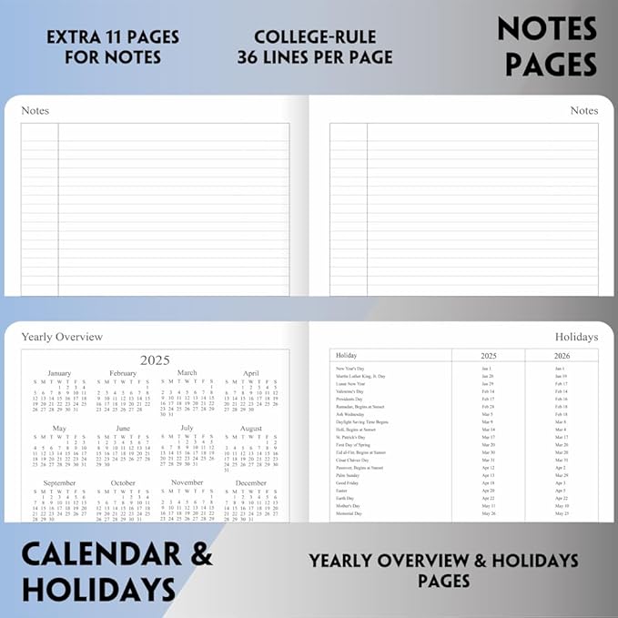 2026 Planner - Weekly and Monthly Planner, Jan 2026 - Dec 2026, Vegan Leather Cover, Elastic Closure, 8.5"x11", Teal