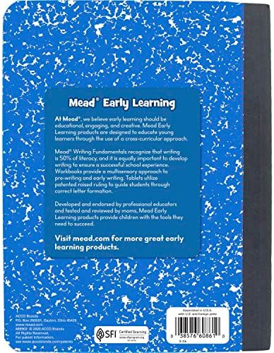 Mead Primary Composition Book, Primary Ruled Journal, Grades K-2, 7-1/2" x 9-3/4", 100 Sheets per Comp Book, Assorted Colors (610053-ECM) (Pack of 12)