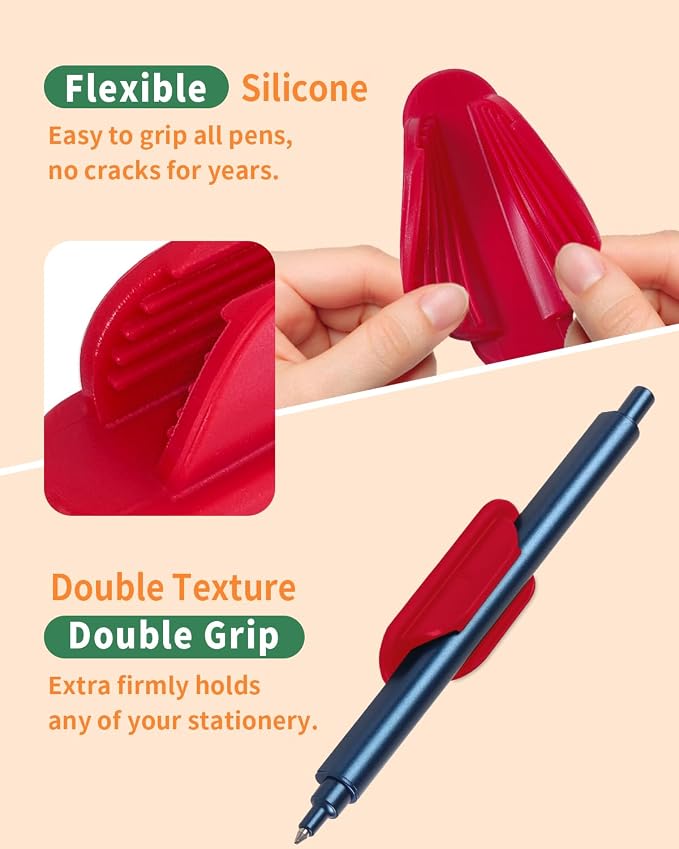 Tiizze Adhesive Pencil Holders for Desk Set of 10 - Silicone Pen Holder with 15 PCS Upgraded Adhesive Pads - Flexible Pencil Holder for Walls Clipboards, Office Essentials Accessories Teacher Supplies