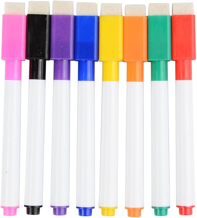 Magnetic Refrigerator Whiteboard,Weekly Menu, Meal Planner, Grocery Shopping List, Dry Erase Board, for Kitchen Fridge with 8 Color Magnetic Markers (16inchx12inch)