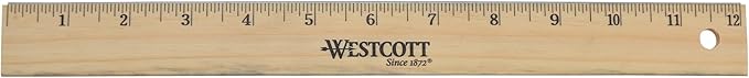Westcott 12" Beveled Edge Wood Ruler, Pack of 4 (17142)