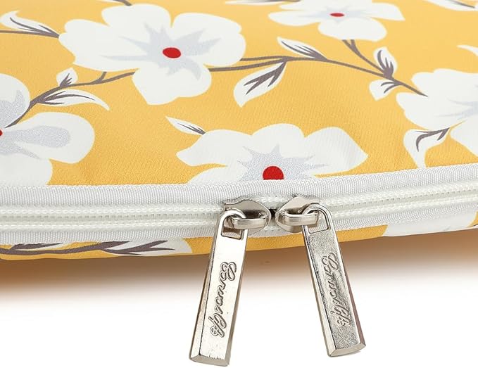 Canvaslife Pattern 13 inch Canvas Laptop Sleeve with Pocket 13 inch 13.3 inch Laptop 13 case13 Sleeve (Yellow Flower)