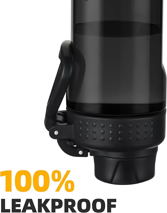 OLDLEY Water Bottles 20oz BPA Free Tritan Water Bottle with Carry Handle and Spout Lid, Leakproof Kids Water Bottle for Home,Travel, School, Outdoors,Black
