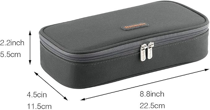 Homecube Large Capacity Pencil Case Big Pencil Bag Stationery Storage Case Pen Holder Pouch Oxford Cloth Pen Organizer with Dual Zippers for School Office - Gray