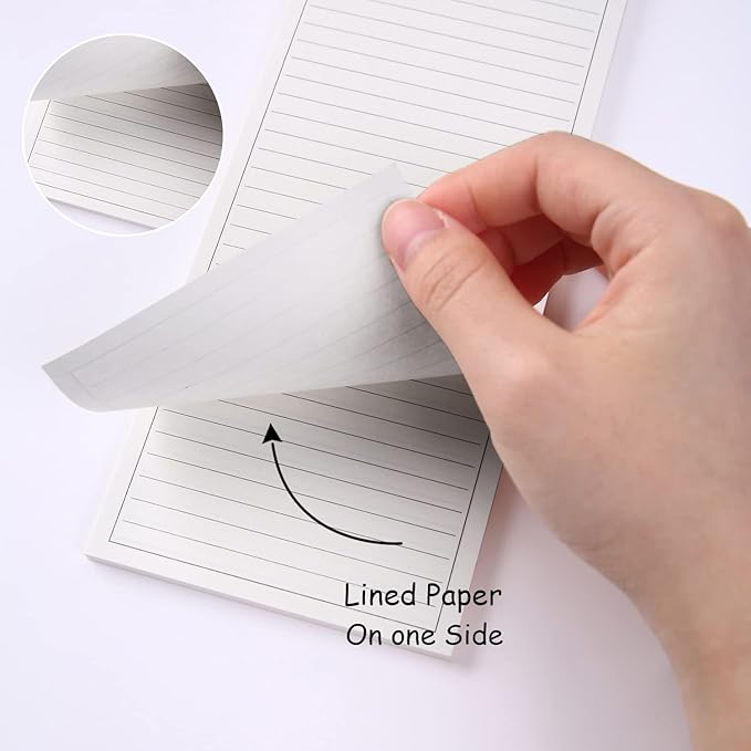 4 Pack Lined Paper Notebook, 9.8 × 3.5 inches Long Strip Notepad, Personalized Memo Pads for Planning, Tasks, Appointments, Reminders, Home, Office, 50 Sheets Per Note Pads (Lined)