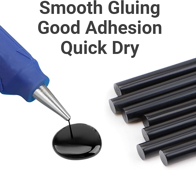 ENPOINT Black Hot Glue Sticks Mini, 7x200mm Long Hot Melt Glue Sticks for Craft, 36 Pack Small Size Fabric Adhesive Glue Sticks for DIY, Decoration, Car Dent Repair, Gluing Project