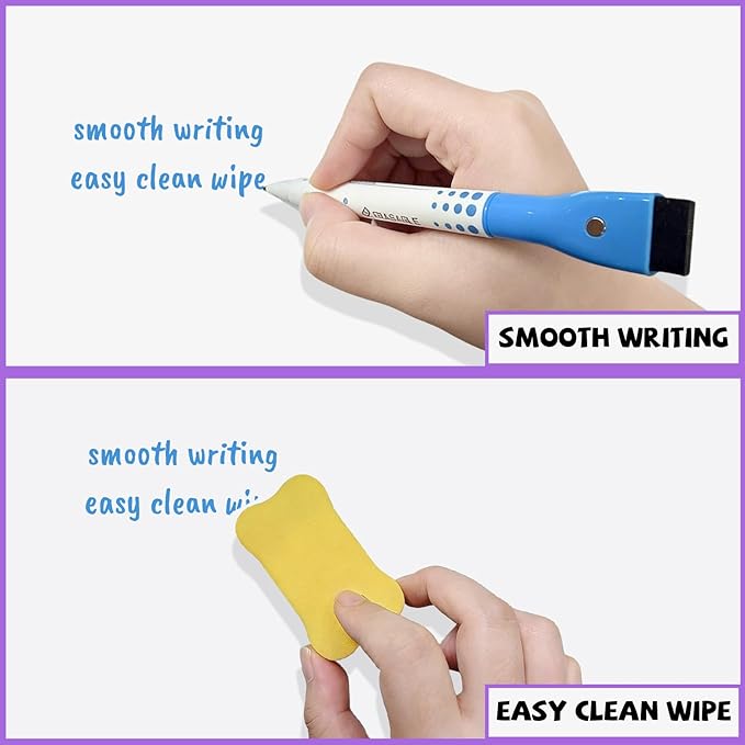 Magnetic Whiteboard for Fridge White Board 12"X8" 4 Pack Magnetic Dry Erase Board with 6 Markers & 1 Eraser Home Kitchen Blank Notepad Small Whiteboard for Organizer and Planner