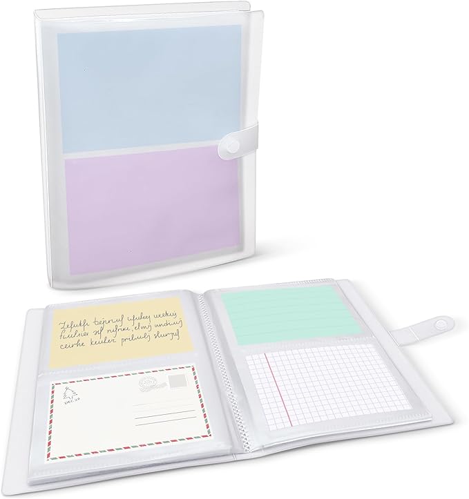 Index Card Holder, Holds 200 Cards, Clear Card Binder Organizer for Flashcards, Recipe Cards, Note Cards (3″ x 5″)