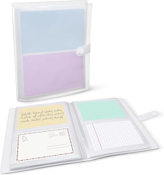 Index Card Holder, Holds 200 Cards, Clear Card Binder Organizer for Flashcards, Recipe Cards, Note Cards (3″ x 5″)