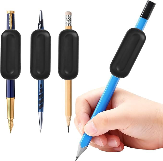 Weighted Pencil Grips, 3 Pack 1oz Silicone Handwriting Aid for Kids, Elderly & Special Needs Improves Penmanship for Autism ADHD Tremors Dyspraxia & Fine Motor Skills