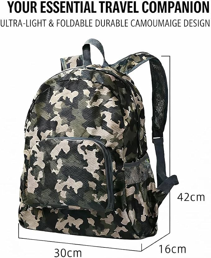 Haneulbit Foldable Backpack, camo backpack for Outdoors, Lightweight Backpack and Waterproof Backpacks for Travel and Hiking