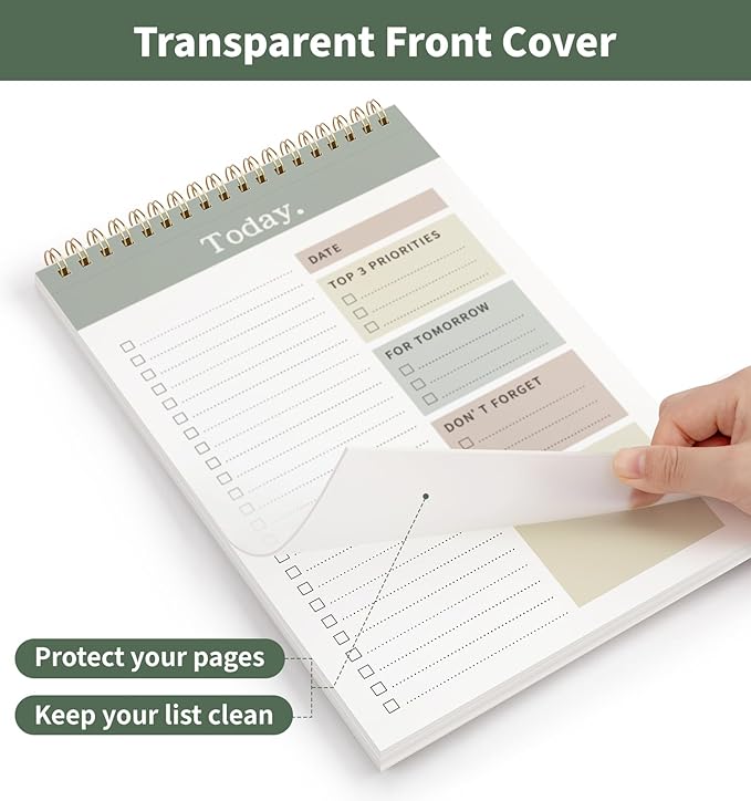 104 Pgs To Do List Notepad, 52 Undated Sheets Duplex-printed Daily Planner For Work Home School Office Desk Accessories Supplies & Goal Setting Tasks -Green