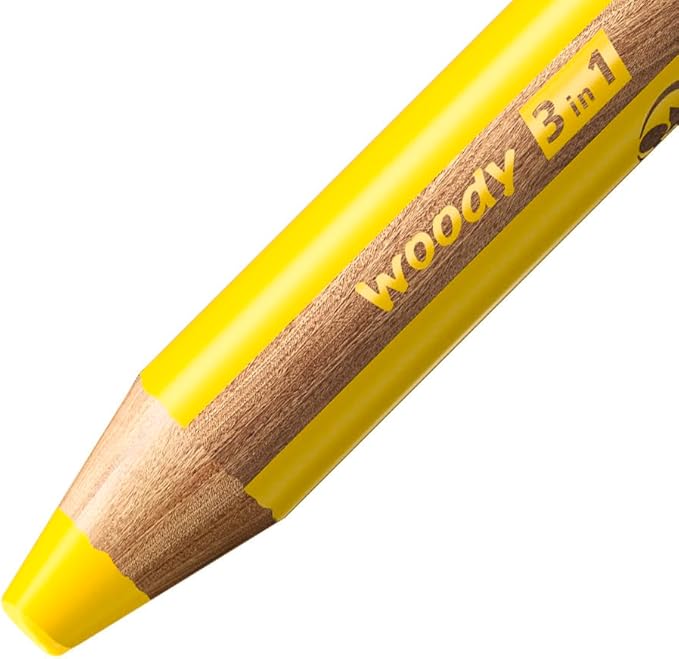 Multi-Talented Pencil - STABILO woody 3 in 1 - Pack of 5 - Yellow