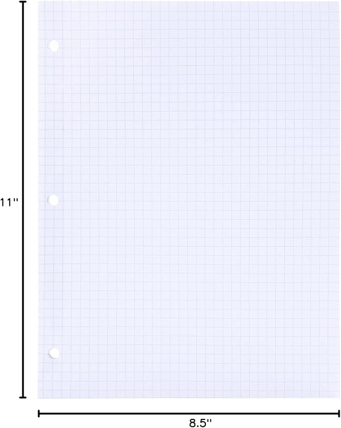 Mintra Reinforced Filler Paper (400 Sheets (4pk of 100), Graph Ruled)