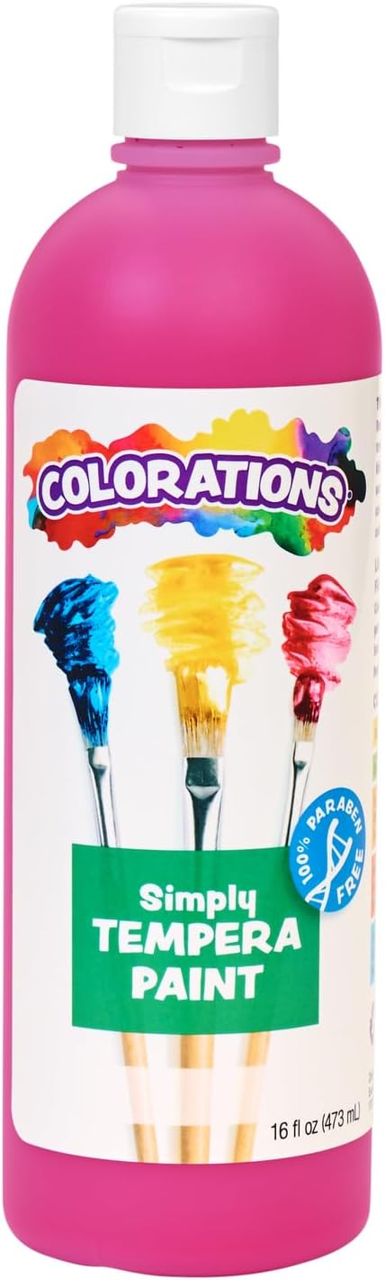 Colorations Paraben-Free Tempera Paint for Kids - Magenta, 16 Ounce Bottle, Non-Toxic and Made in The USA