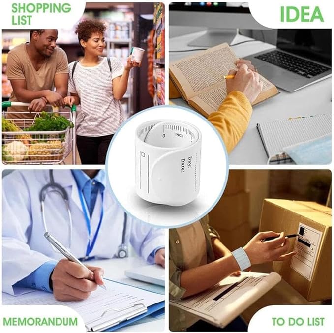 1pc Wearable Nurse Notepad Wristbands,Silicone Reminder Bracelet Write On Memo,Writable Dry Erase Slap Sticky Notes Ruler,Gifts for Nurse Teacher Planners,Notebooks and Writing Pads (Beige)