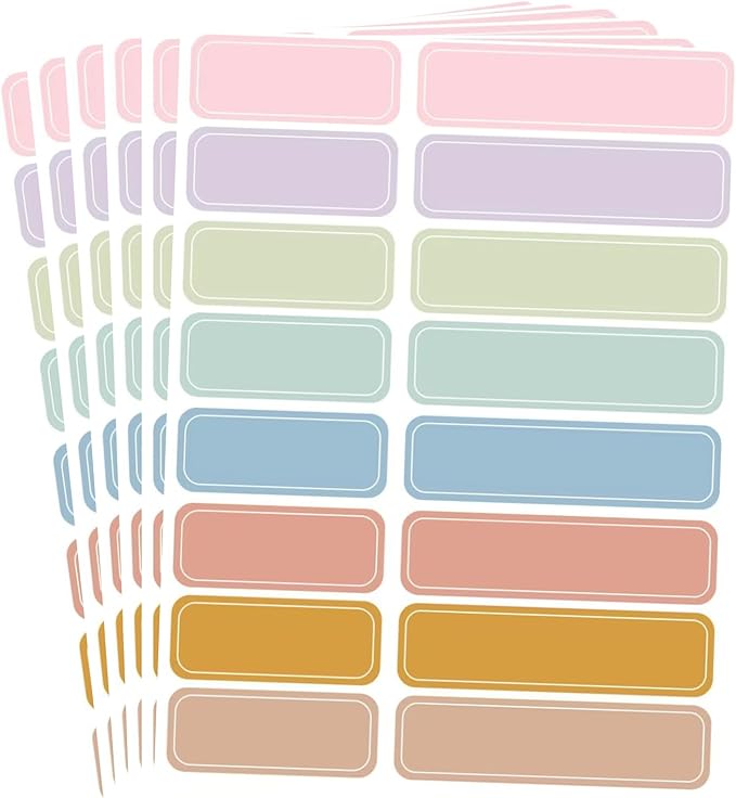 Self-Laminating Waterproof Water Bottle Labels - 320PCS Colored Write-on Name Label Stickers for Baby Daycare, Kids School Supplies and Home Organization