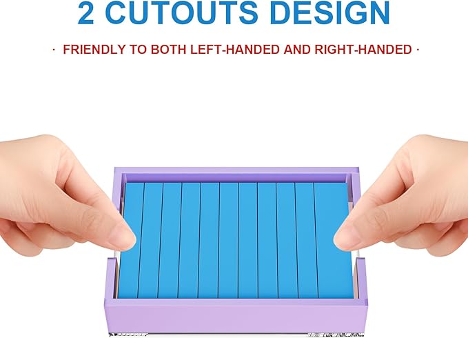 WINFFOR Acrylic Notepad Holder Dispenser - 4x6 in Sticky Note Memo Holder Self-Stick Note Pad Organizer (W/O Pads) Office Desk Accessories School Supplies, Purple