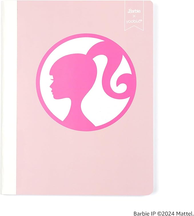 Yoobi Barbie X College Ruled Composition Notebook Set – 3-Pack of Kids 1 Subject Notebooks, Allover Print Designs – 100 Sheets Each, For School, Office & Home – 9.75” x 7.5”