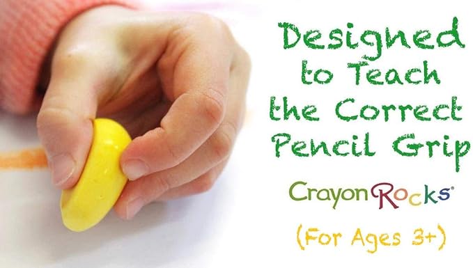Crayon Rocks, Crayons in a Rock Shape, 32 Count, Tripod Grip Made for Handwriting Development in Kids and Toddlers, Fun & Educational, Creative Activity, Comes in a Muslin Bag - 32 Colors