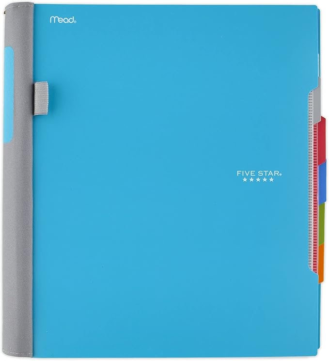 Five Star Advance Spiral Notebook, 5 Subject, College Ruled Paper, 200 Sheets, 11 x 8-1/2 inches, Teal (73152)
