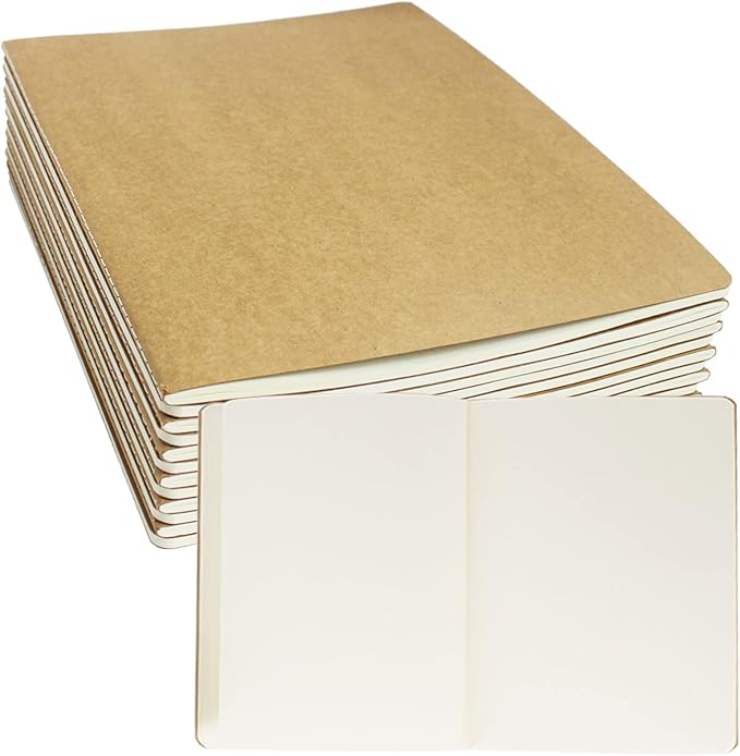 zmybcpack 12 Pack 8.5x11 inch Large Blank Notebook Journals Bulk, 60 Pages, Sketchbook Composition Notebook Journals Subject Notebooks Planner for College Students Office