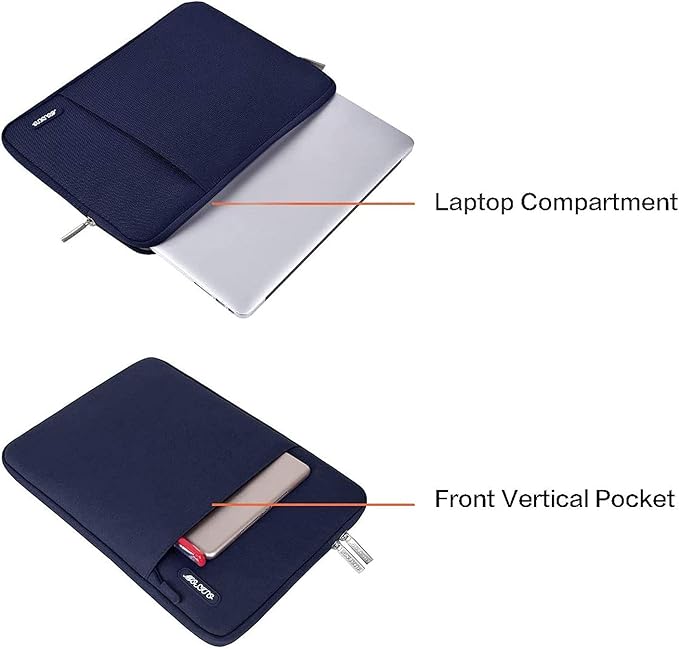 MOSISO Laptop Case 13 inch, Laptop Sleeve Compatible with MacBook Neo/Air/Pro 13 inch with A18/M5/M4/M3/M2/M1 Chip 2026-2016, Polyester Vertical Computer Sleeve Bag with Pocket, Navy Blue