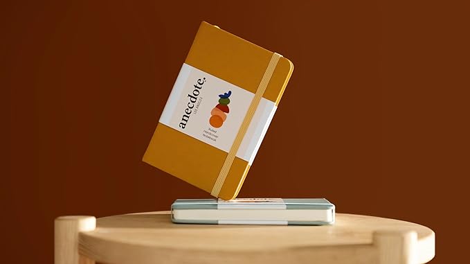 ANECDOTE. Small Journal Notebook for Men & Women, 192 Pages | Thick 80 GSM Lined Paper| Hardcover (5.5"x3.5" Pocket Size) | Daily Journaling Diary for Work, Travel, School & Office Use (Mustard)