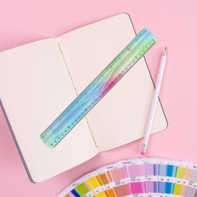 2 Pcs Flexible Ruler 12 Inches Bendable Ruler Soft Ruler for Kids Students Inches and Metric Ruler for Schools, Homes, Offices