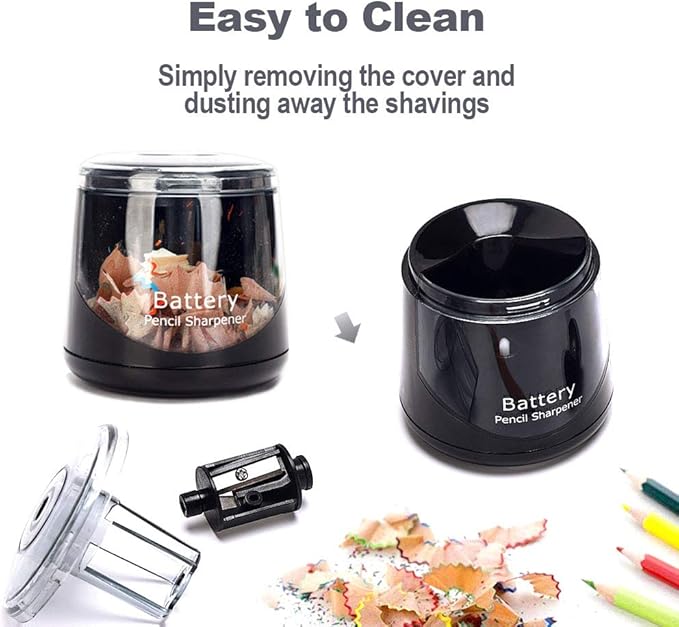 Electric Pencil Sharpener, Battery Operated for Kids Artists Adults, Automatic Sharpen for 2B/HB/Colored Pencils, Portable for Classroom Office Home
