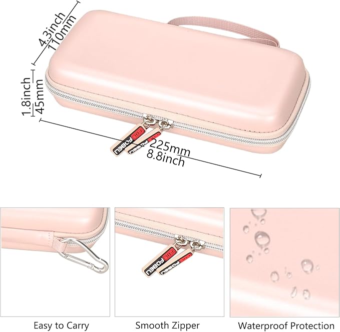 FBLFOBELI Hard Case for Texas Instruments TI-84 Plus CE/TI-84 Plus/TI-83 Plus/Casio fx-9750GIII Color Graphing Calculator, Mesh Pocket for Pens, Cables and Other Accessories (Case Only) (Rose Gold)