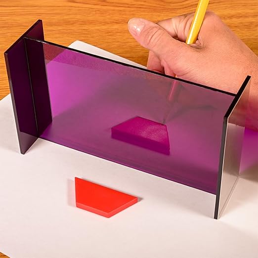 LEARNING ADVANTAGE - 7706 Reflective GeoMirror - Create Expert Drawings With This Easy Tracing Gadget - Mira-Style Geometry Tool - Trace Images and Shapes - Observe Reflections,