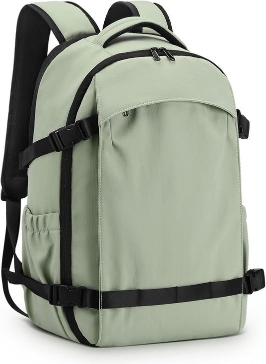 Travel Backpack for Women Men Lightweight Laptop Daypack Green | fit 5.6" Laptop,TSA Approved Carry on Bag, Personal Item Travel Backpack