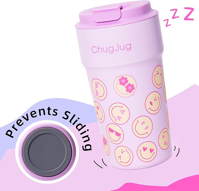 16 oz Travel Coffee Mug with Ceramic Coating, Leak-Proof Vacuum Insulated Coffee Tumbler with Lid, Reusable Double Wall Stainless Steel Travel Cup for Hot& Cold Drinks (Pink)