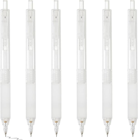 M&G 6Pcs Mechanical Pencil Set, 0.5mm Mechanical Lead Pencils for Drafting Sketching Art Class Writing Office Classroom, White