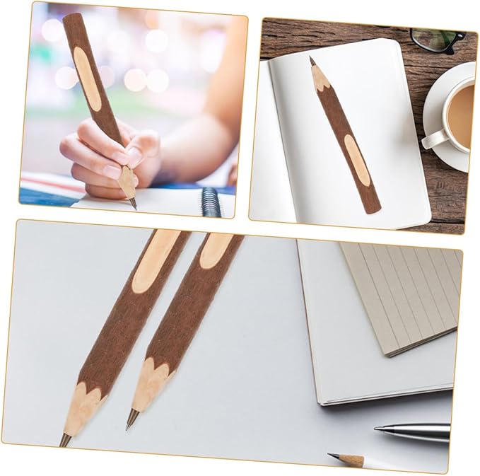 Wooden Ballpoint Pens 17cm Tree Bark Texture Writing Pens Biodegradable Portable Multi-function 10pcs for Office and School Use