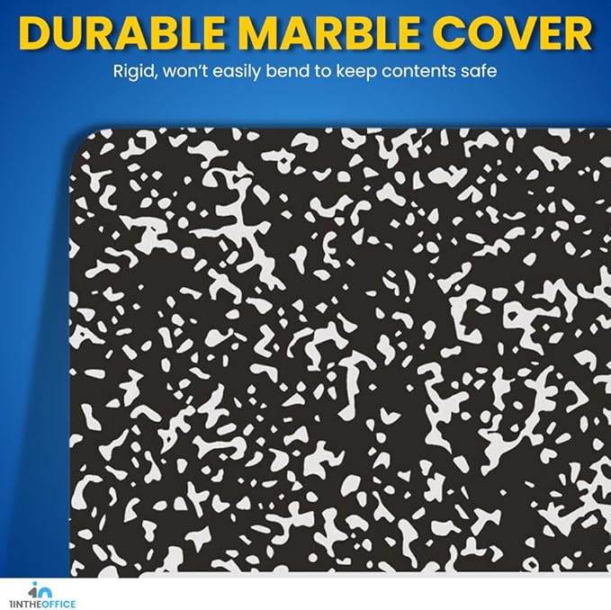 1InTheOffice College Ruled Composition Notebook, Hard Cover Notebook, Marble Composition Notebook, 7.5" x 9.75", 100 Sheets, Assorted colors, 6 Pack