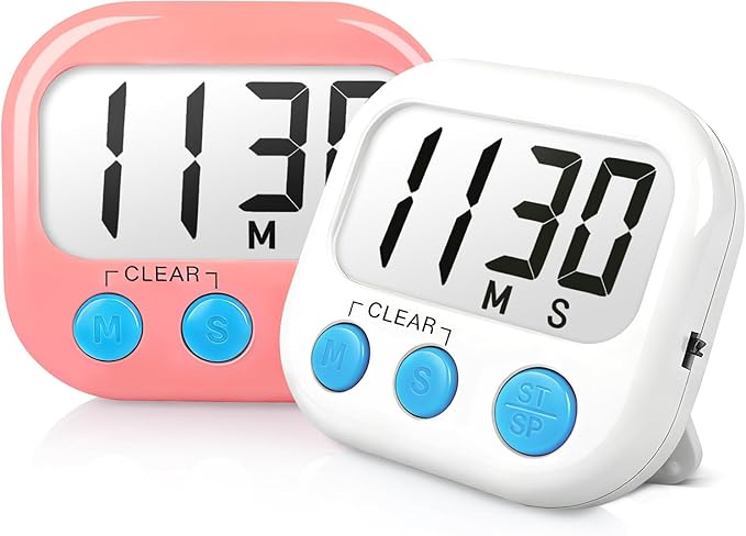 Classroom Timers for Teachers Kids Large Magnetic Digital Timer Teacher Supplies 2 Pack-Pink White