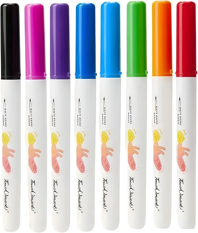 Soft Tip Art Dry Erase Markers Washable Colorful Whiteboard Pens with Magnetic Storage Box, Low Odor Non-Toxic Easy Erase Markers for Doodling, Painting & Calligraphy