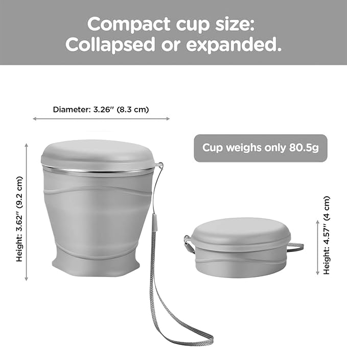 Foldable Silicone Cup, 8.8oz Drinking Mug, 3.62x3.26 Inch Leakproof Travel Cup with Food Grade Material, Drinkware, Foldable Cups with Design, Outdoor Cups for Camping Backpacking