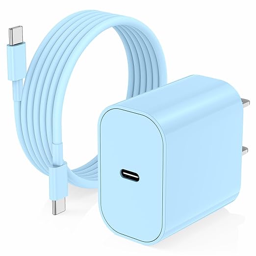 iPhone 17 16 15 Charger/6ft Type C to C Charging Cable Cord Long,USB C Fast Charging Block Plug for Apple iPhone 17 Pro Max/17 Air/16 Pro/16/15 Plus/AirPods/iPad/mini Plug Cube Birck Box Power Adapter