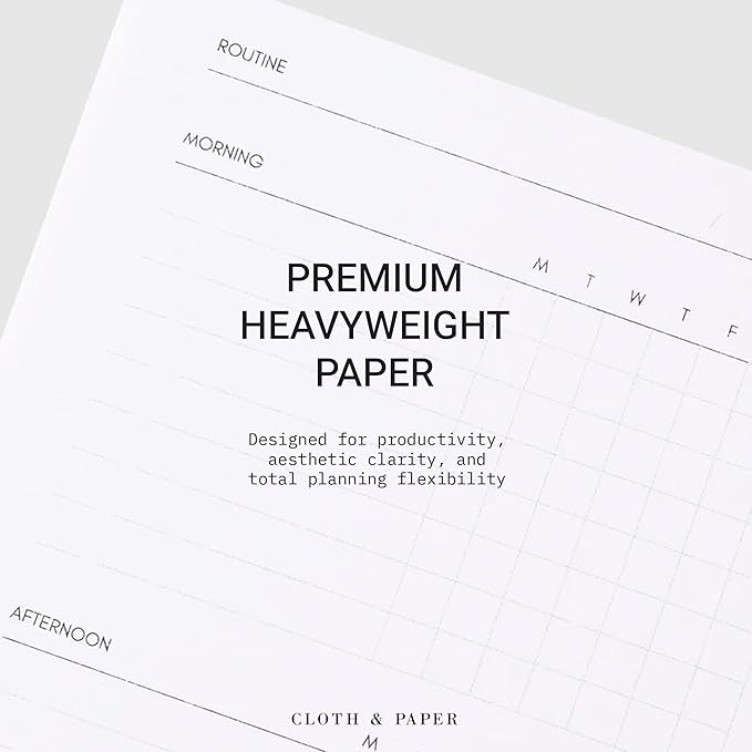 Cloth & Paper Travel Notebook | Routine Builder Planner – Beignet | Pocket Plus Habit Tracker Notebook 3.2" x 6" | Routine Planner for Habit Tracking, Goals & Daily Productivity – Soft Touch Cover