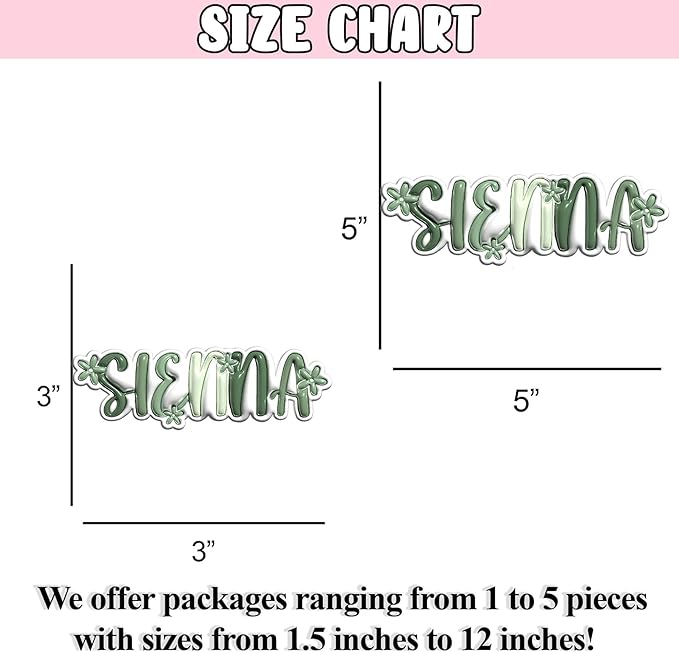 Custom 3D Daisy Name Sticker Personalized Text Floral Flower Colorful Aesthetic Decal Waterproof Die Cut Vinyl DTF Decal Unisex Gift for Laptop Helmet Car Cup Phone Tablet for Male Female