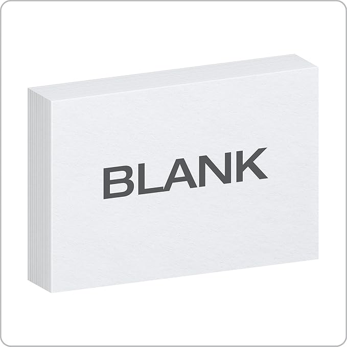 Oxford Index Cards, Index Cards, Blank on Both Sides, White, Cards (40177), 4x6,100 Count (Pack of 5)