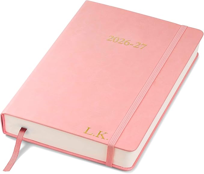 Wykeham's Executive 2026-27 Daily Journal Planner – Customization Available – Mid-Year Academic Diary – July 2026 to June 2027 (Personalized Rose, 8.5"×5.5")