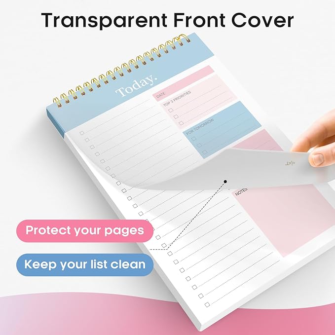 Taja 6 Pack of To Do List Notepad - To Do List Notebook for Work with 52 Sheets, 9.8" x 6.5", Undated Daily Planner Perfect for Daily Tasks and Goal Setting, Notepad Suitable for Office, Home & School - Early Dawn