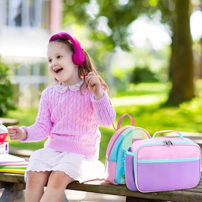 RHCPFOVR Kids Lunch Box for Girls Teens Insulated Lunch Bag Reusable Lunch Tote Kit for School Travel