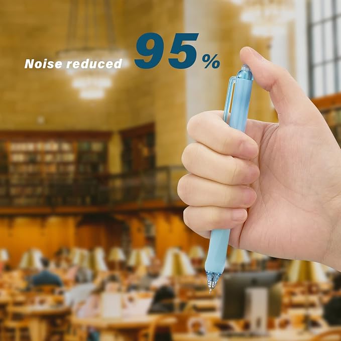 ParKoo Gel Pens, 12 Pcs 0.5mm Retractable Quick Dry Blue Ink Pens | Click Silent, Comfort Grip, Fine Point Smooth Writing Pens for Teachers, Nurses, Cute Stationery Office School Supplies